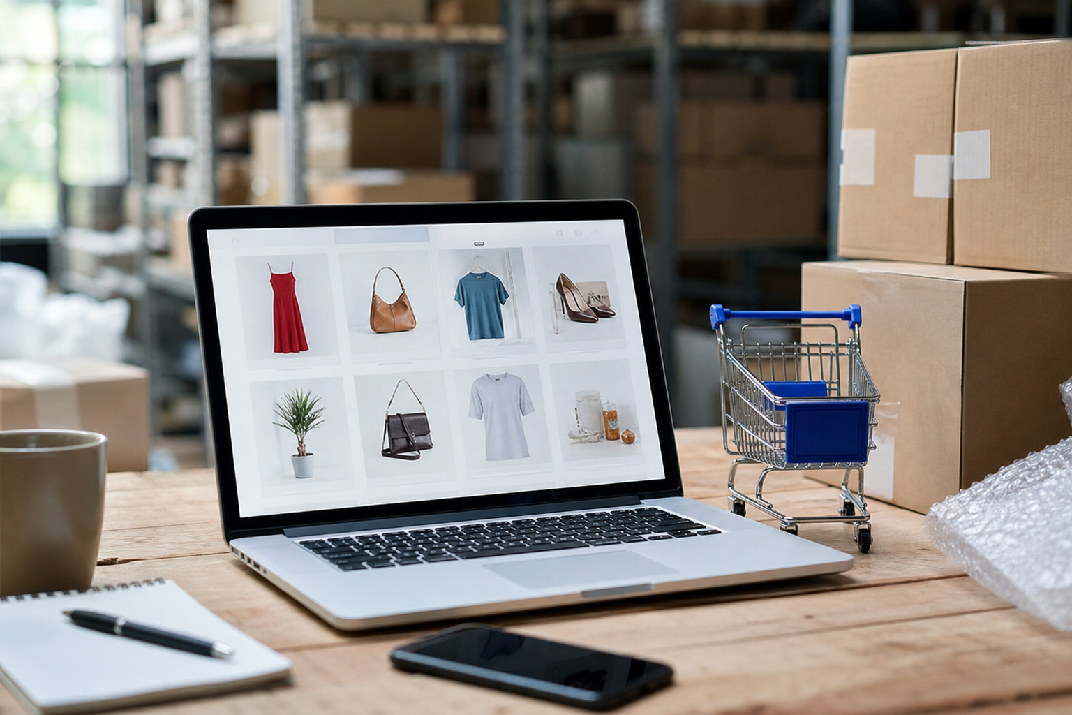 E-commerce website interface optimized for online sales